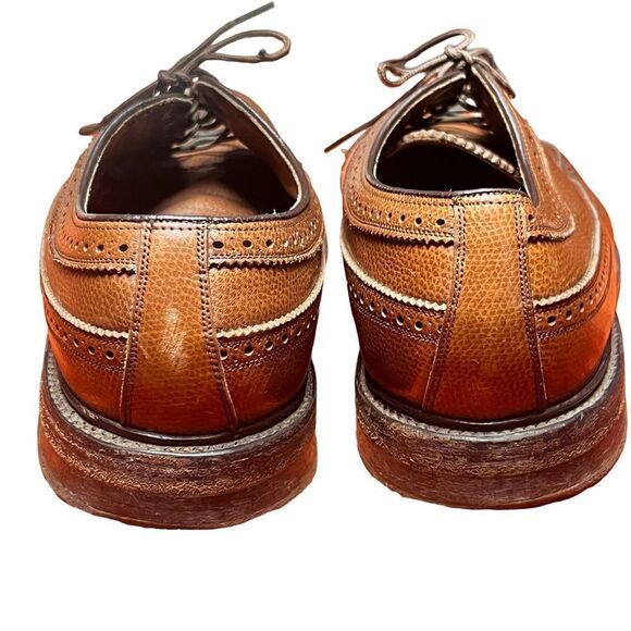 Florsheim 93602 Longwing V Cleat Oxfords Shoes Mens Size 9.5 Brown Grain Leather - Picture 12 of 12